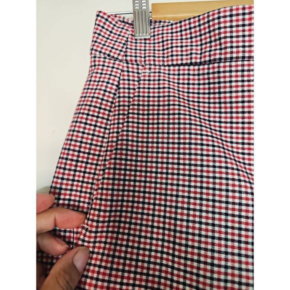 J Crew Hayden Red Black Plaid Crop Kickout Pants Size 4 - Picture 5 of 16
